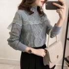 Frill-trim Lace Sweatshirt