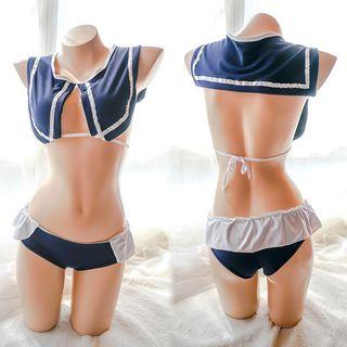 Sailor Style 2-piece Swimsuit