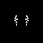 Bead Drop Sterling Silver Ear Stud 1 Pair - 925 Silver Needle - Earring - Gold - One Size