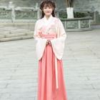Set: Floral Hanfu Top + Maxi Skirt