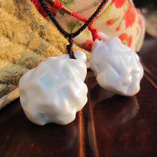 Ceramic Pendant Necklace Light Blue & Light Pink - One Size