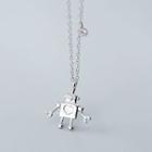 925 Sterling Silver Robot Pendant Necklace S925 Silver - Silver - One Size