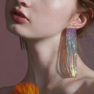 925 Silver Plating Fringe Drop Earring As Shown In Figure - One Size