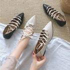 Pointy Patent Lace Up Flats