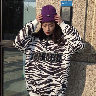 Long-sleeve Zebra-print Top