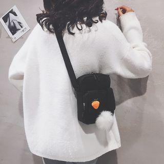 Carrot Brooch Bobble Canvas Crossbody Bag