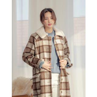 Plus Size Midi Wool Blend Coat