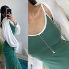Bishop-sleeve Bolero Cardigan