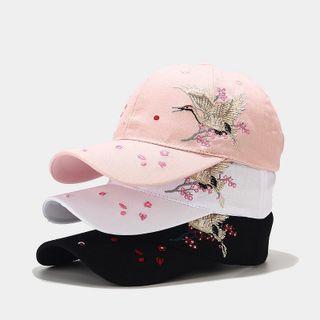 Crane Embroidered Baseball Cap