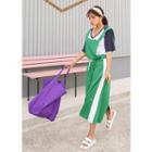 Plus Size - Contrast-trim Sport Jumper Skirt