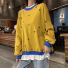 Mock Two-piece Star Detail Pullover