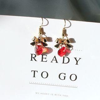 Gemstone Bow Drop Earring