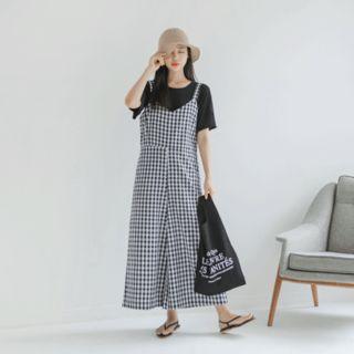 Patterned Wide-leg Jumper Pants