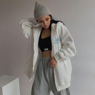 Angel-print Loose-fit Hooded Jacket White - One Size