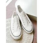 Letter-patch Laceless Canvas Sneakers