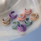 Matte Layered Open Hoop Earring