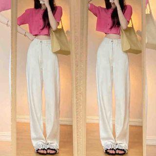 Short-sleeve Blouse / Wide Leg Pants / Set