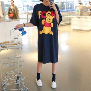 Winnie The Pooh Print T-shirt Dress