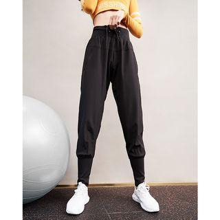 Plain Sweatpants Black - L
