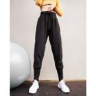 Plain Sweatpants Black - L
