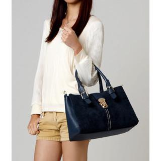 Push Lock Satchel Blue -one Size