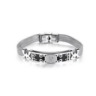 Fashion Personality Twelve Constellation Gemini 316l Stainless Steel Bracelet Silver - One Size