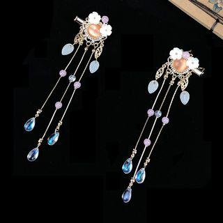 Retro Bead Flower Fringed Hair Clip