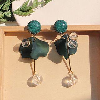 Leaf Glass Ball Dangle Earring As Shown In Figure - One Size