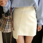 Asymmetric-hem Faux-suede Skirt