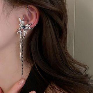 Butterfly Alloy Fringed Cuff Earring