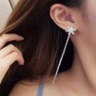 Rhinestone Snowflake Fringe Earring 1 Pair - Silver - One Size