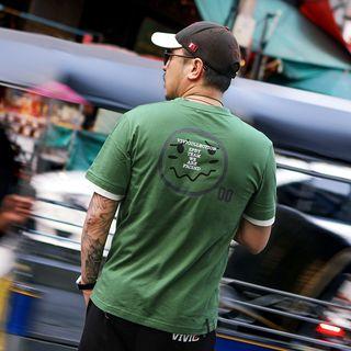 Mock Two-piece Short-sleeve Printed T-shirt