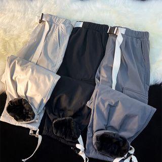 Fleece Lined Belted Cargo Pants