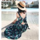 Patterned Sleeveless Midi Sun Dress