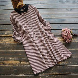 Striped Mini Linen Shirtdress