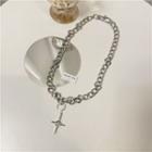Star Pendant Alloy Necklace 1 Pc - Jml4372 - Silver - One Size
