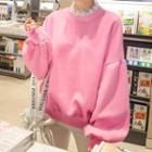 Lace Trim Long Sleeve Sweatshirt