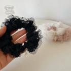 Faux Pearl Charm Mesh Scrunchie