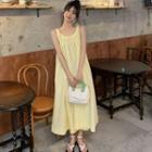Spaghetti Strap Midi Smock Dress Yellow - One Size