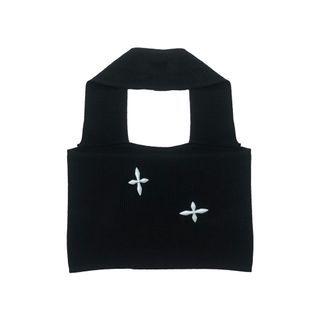 Star Detail Cropped Halter Top