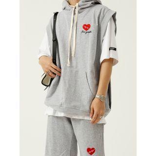 Printed Hooded Tank Top / Shorts