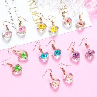 Glass Heart Dangle Earring (various Designs)