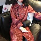 Leopard Double-breasted Loose-fit Coat