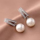Sterling Silver Faux Pearl Earring 1 Pair - White Pearl - Silver - One Size
