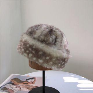 Fluffy Brimless Cap Coffee - M