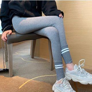 Contrast Stripe Ribbed Leggings