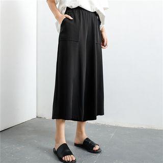 Lightweight High-waist Wide-leg Cropped Pants