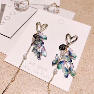 Faux Pearl Acrylic Butterfly Dangle Earring (various Designs)