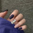 Leopard Print / Plain Faux Nail Tips Pd-18 - White & Nude Pink & Blue - One Size