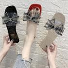Ribbon Accent Clear Slippers